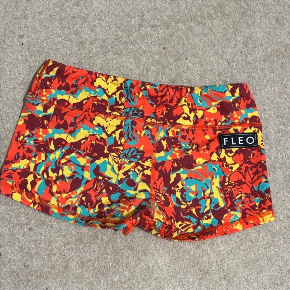 Fleo Abstract Red and Yellow Shorts